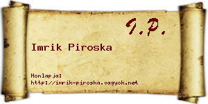 Imrik Piroska névjegykártya